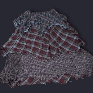 Free People Plaid Maxi Skirt - Red and Blue